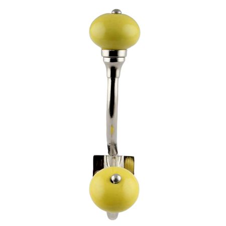 Solid Yellow Ceramic Silver Iron Hooks